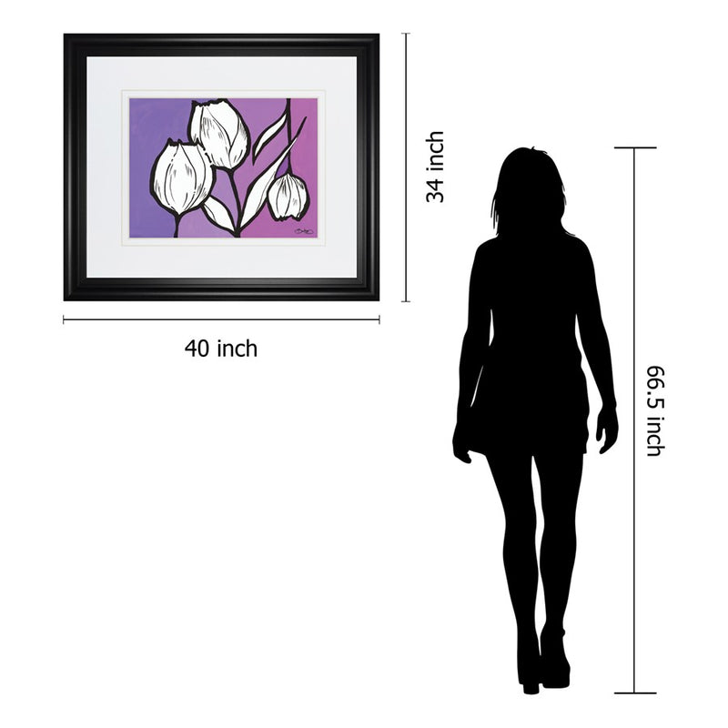 Classy Living Unity Blooms Wall Art Double Mat 40"x34", Midnight Aura