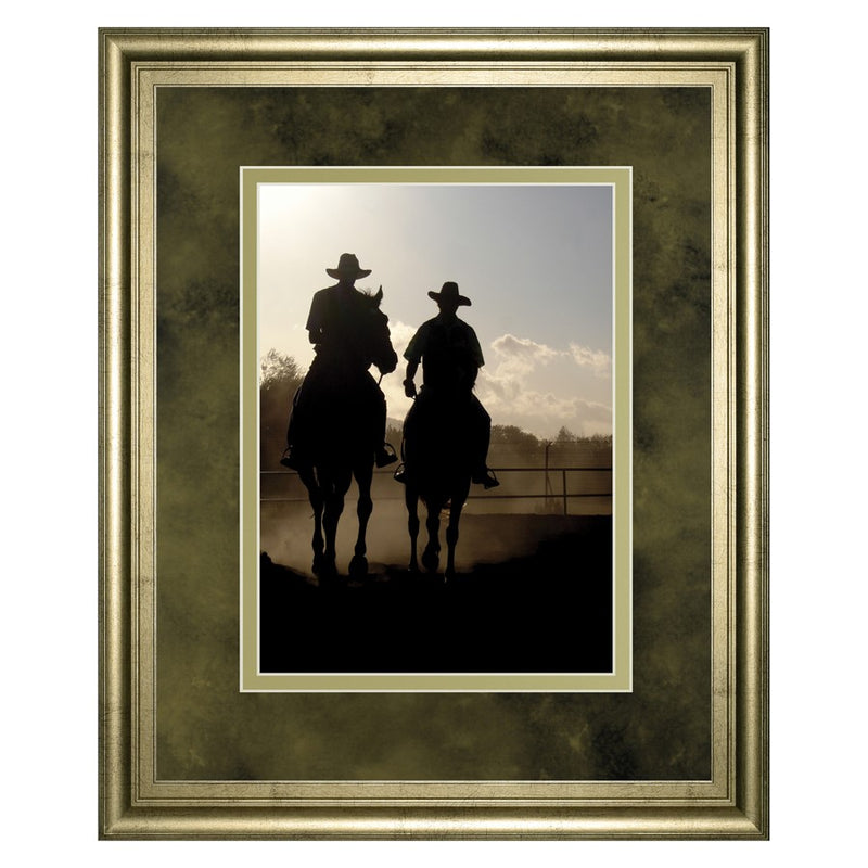Classy Living Cavalier Silhouettes Wall Art Double Mat 34"x40", Chardonnay
