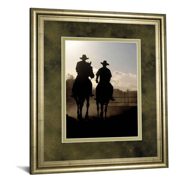 Classy Living Cavalier Silhouettes Wall Art Double Mat 34"x40", Chardonnay