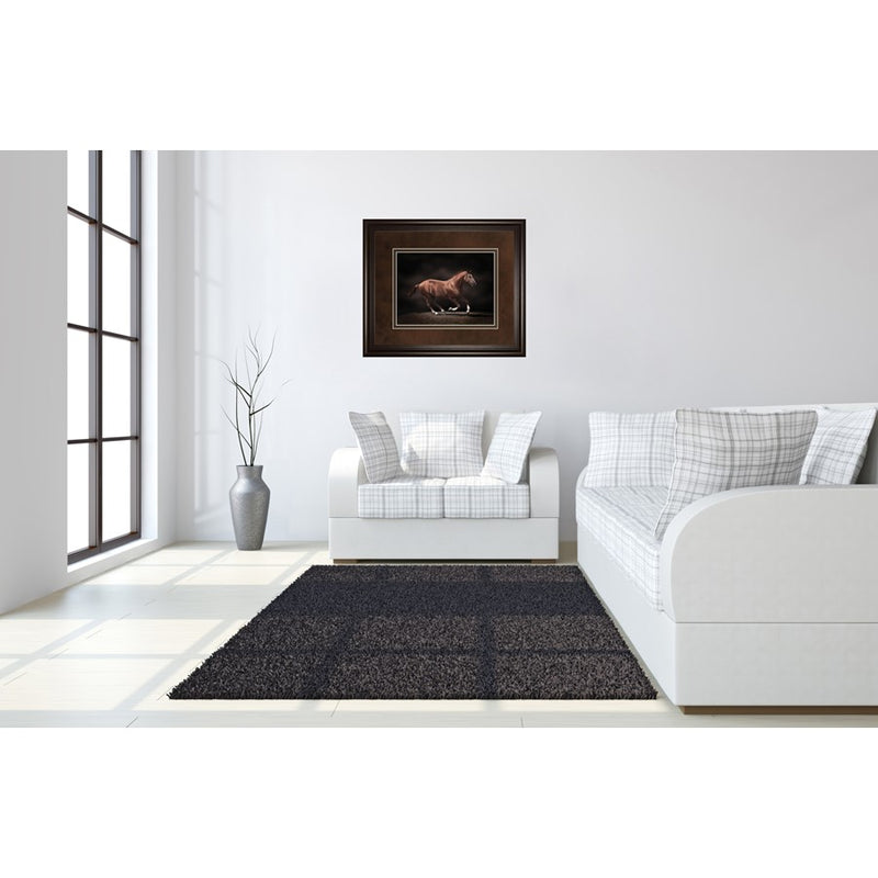 Classy Living Galloping Stallion Wall Art Double Mat 40"x34", Chocolate