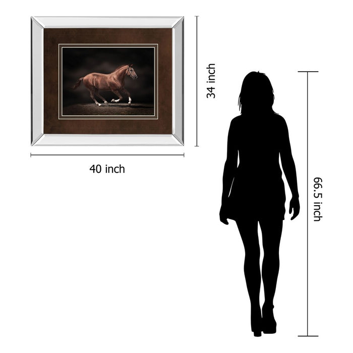 Classy Living Galloping Stallion Wall Art 40"x34", Mirrored