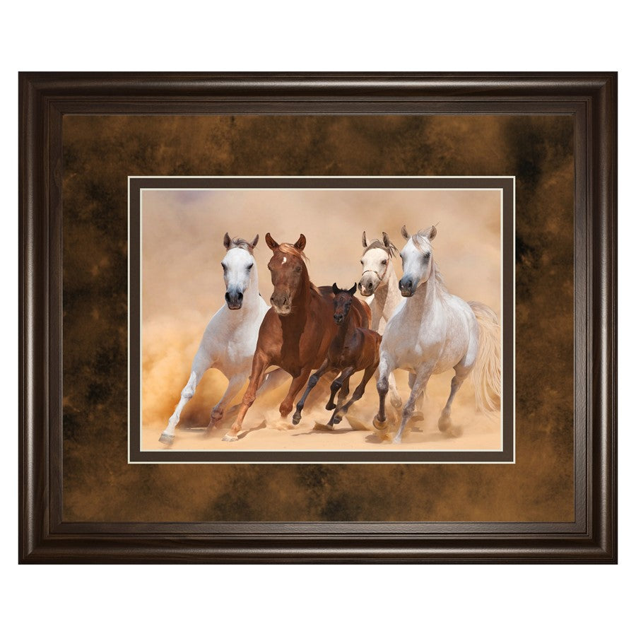 Classy Living Galloping Freedom Wall Art Double Mat 40"x34", Cinnamon