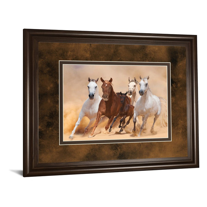 Classy Living Galloping Freedom Wall Art Double Mat 40"x34", Cinnamon