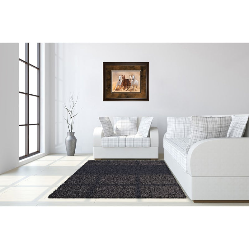 Classy Living Galloping Freedom Wall Art Double Mat 40"x34", Cinnamon