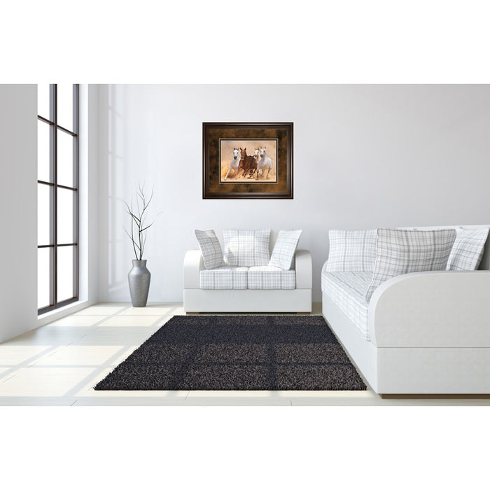 Classy Living Galloping Freedom Wall Art Double Mat 40"x34", Cinnamon