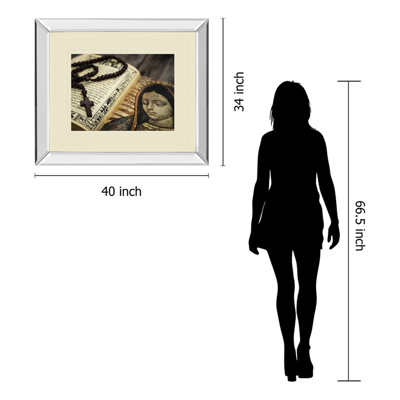 Classy Living Rosary Reflection Wall Art 40"x34", Mirrored