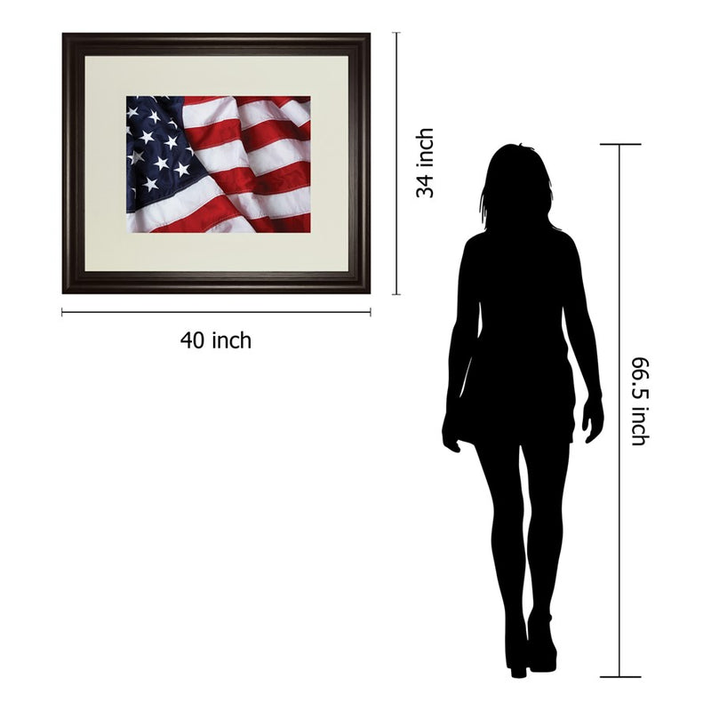 Classy Living Stars and Stripes Wall Art Double Mat 40"x34", Chocolate