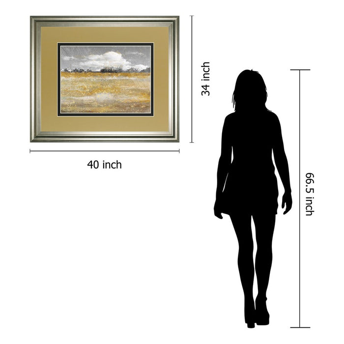 Classy Living Meadow Shimmer II Wall Art Double Mat 40"x34", Silver
