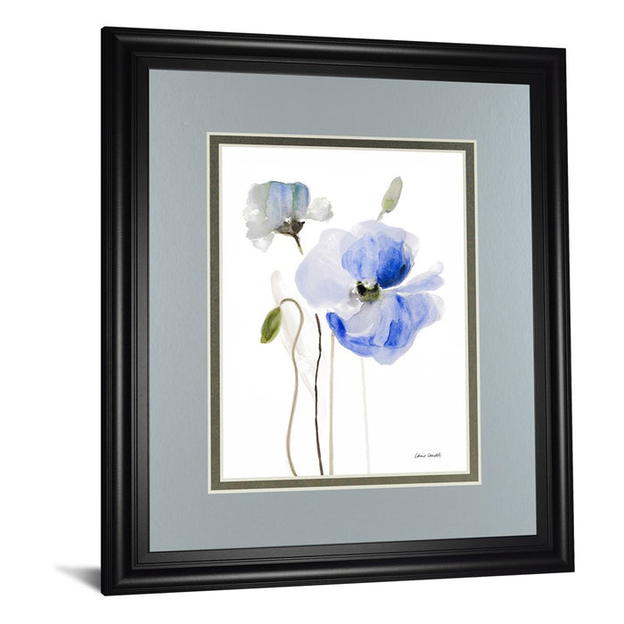 Classy Living Blue Poppy Grace Wall Art Double Mat 34"x40", Midnight Aura