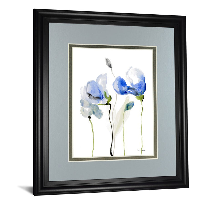 Classy Living Blue Poppies Wall Art Double Mat 34"x40", Midnight Aura