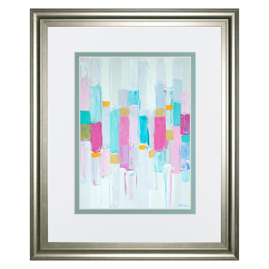 Classy Living Cool Rhizome I Wall Art Double Mat 34"x40", Silver Serenity