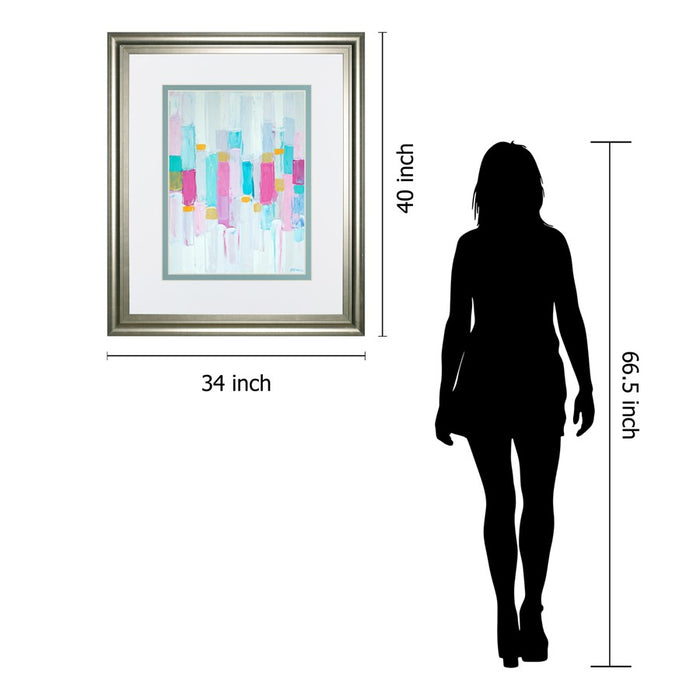 Classy Living Cool Rhizome I Wall Art Double Mat 34"x40", Silver Serenity