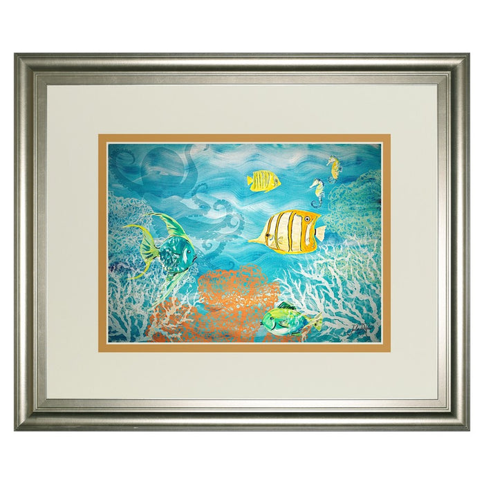 Classy Living Ocean Harmony Wall Art Double Mat 40"x34", Silver Serenity
