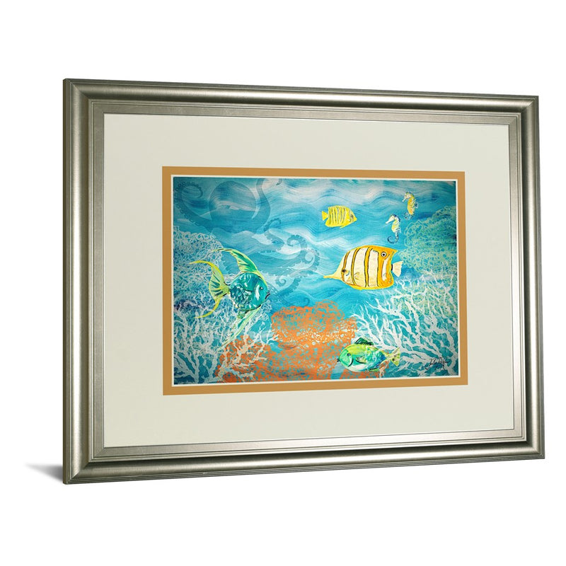 Classy Living Ocean Harmony Wall Art Double Mat 40"x34", Silver Serenity