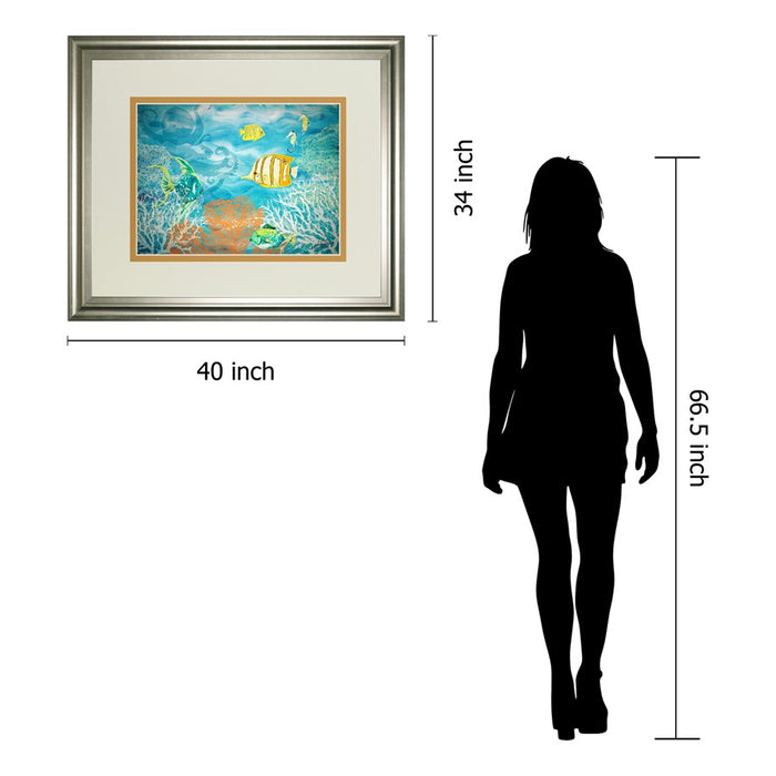 Classy Living Ocean Harmony Wall Art Double Mat 40"x34", Silver Serenity
