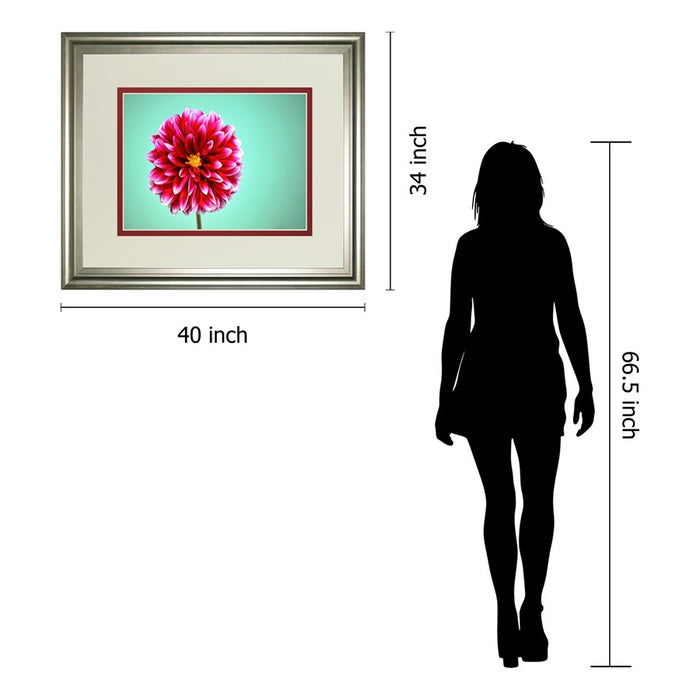 Classy Living Zenia Bloom Wall Art Double Mat 40"x34", Silver Serenity