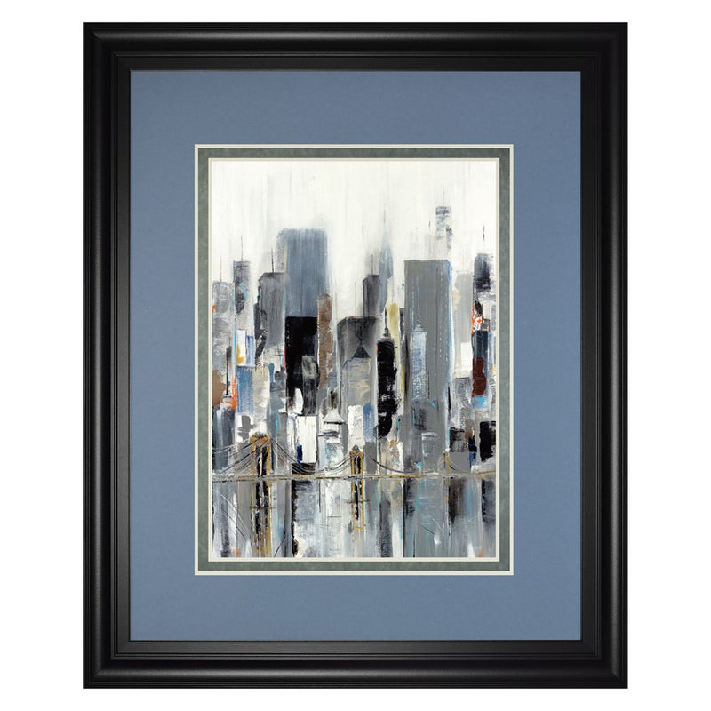 Classy Living Urban Reflection Wall Art Double Mat 34"x40", Midnight Aura