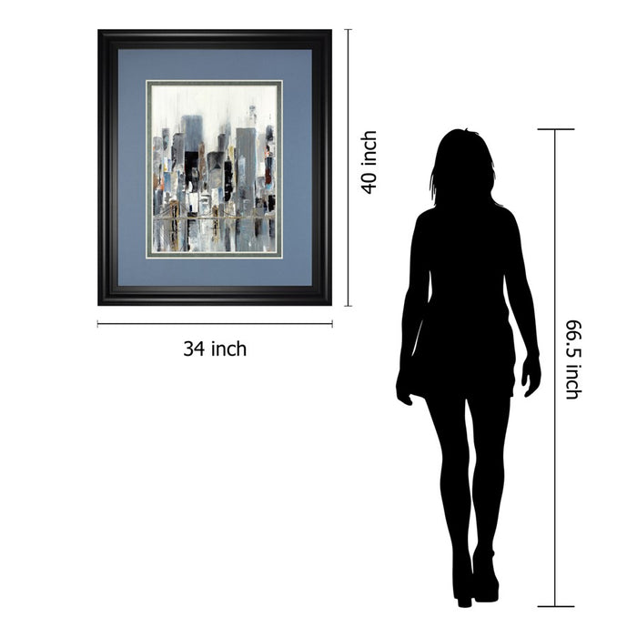 Classy Living Urban Reflection Wall Art Double Mat 34"x40", Midnight Aura