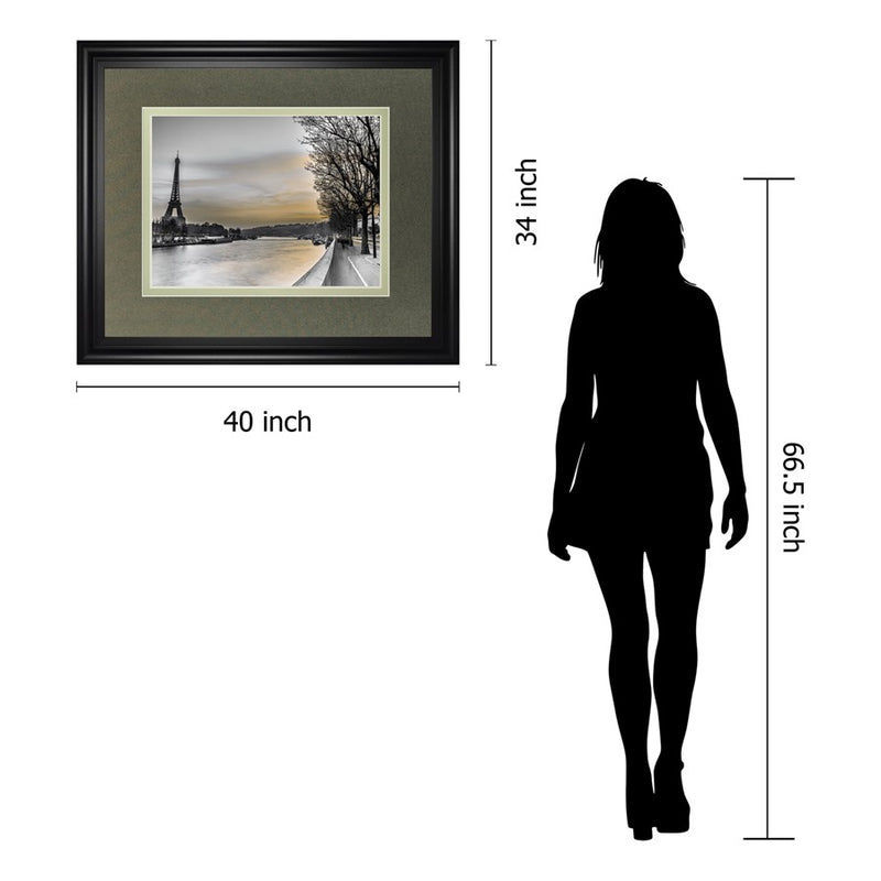 Classy Living Paris Twilight Wall Art Double Mat 40"x34", Midnight Aura