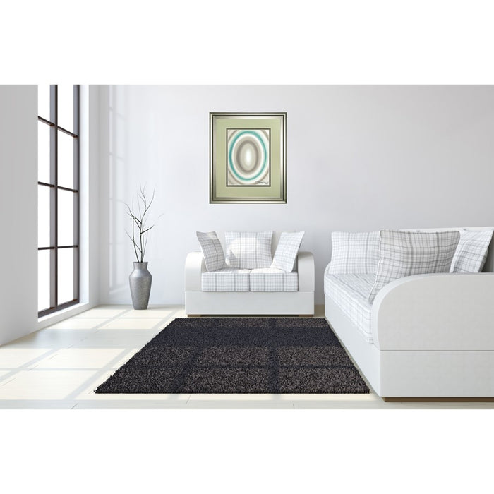 Classy Living Concentric Ovals Wall Art Double Mat 34"x40", Silver