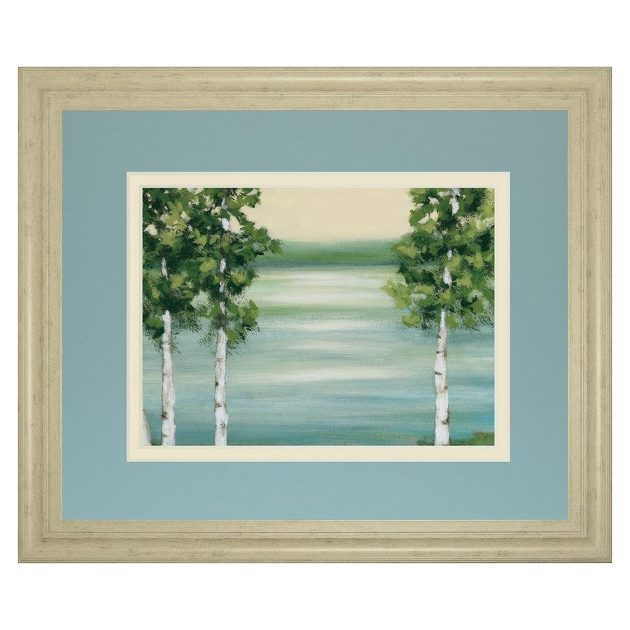 Classy Living Serene Birch Lake Wall Art Double Mat 40"x34", Ivory Bliss