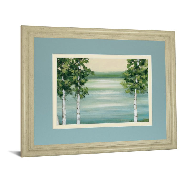 Classy Living Serene Birch Lake Wall Art Double Mat 40"x34", Ivory Bliss
