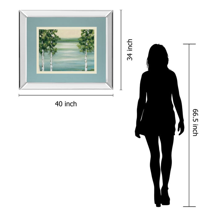 Classy Living Serene Birch Lake Wall Art 40"x34", Mirrored