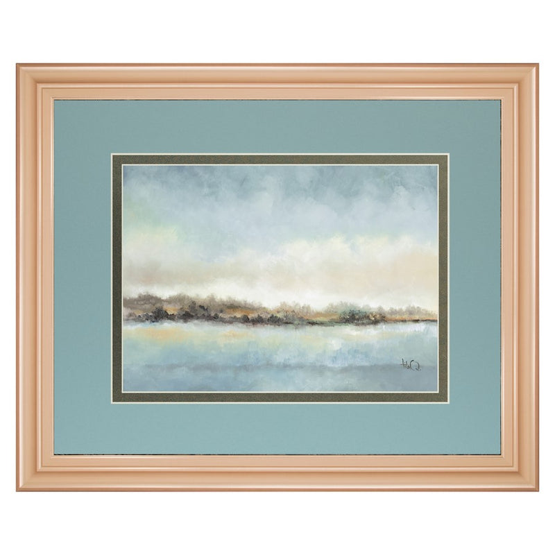 Classy Living Serene Coastline Wall Art Double Mat 40"x34", Rose Gold
