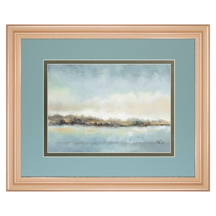 Classy Living Serene Coastline Wall Art Double Mat 40"x34", Rose Gold