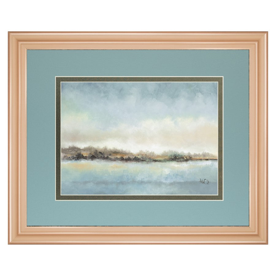 Classy Living Serene Coastline Wall Art Double Mat 40"x34", Rose Gold