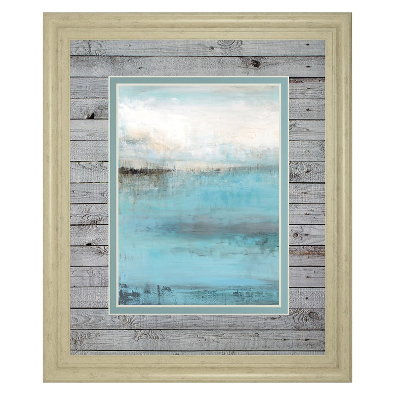 Classy Living Tranquil Seascape Wall Art Double Mat 34"x40", Ivory Bliss