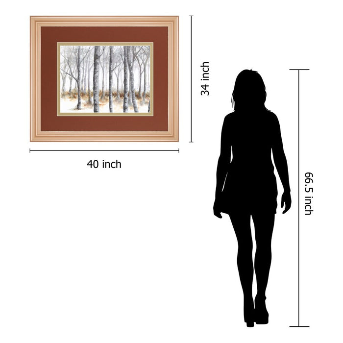 Classy Living Birch Serenity Wall Art Double Mat 40"x34", Rose Gold