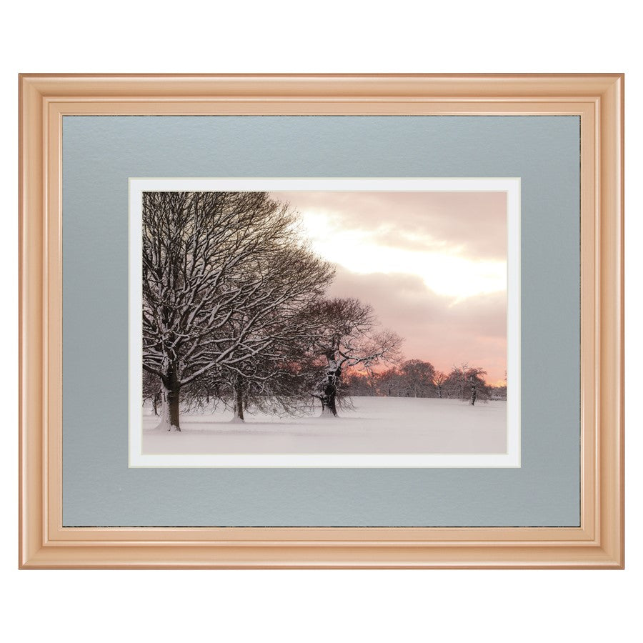 Classy Living Rosy Sunset Wall Art Double Mat 40"x34", Rose Gold