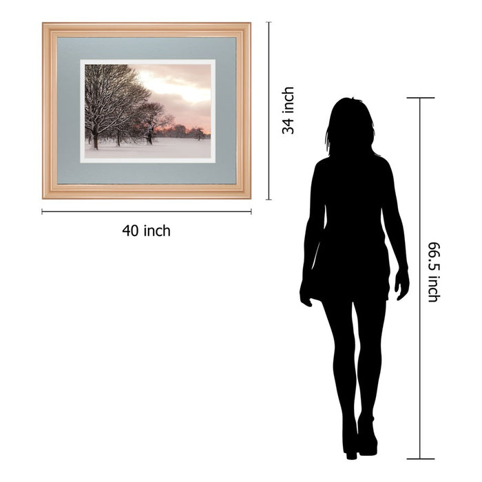 Classy Living Rosy Sunset Wall Art Double Mat 40"x34", Rose Gold