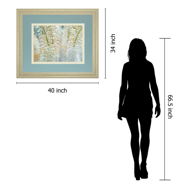 Classy Living Delicate Blooms Wall Art Double Mat 40"x34", Ivory Bliss