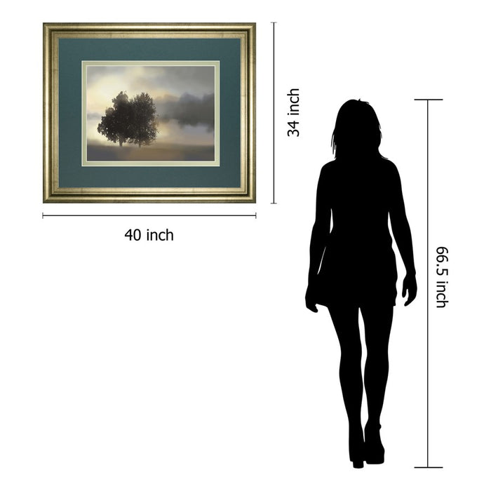 Classy Living Misty Morning Wall Art Double Mat 40"x34", Crisp Chardonnay