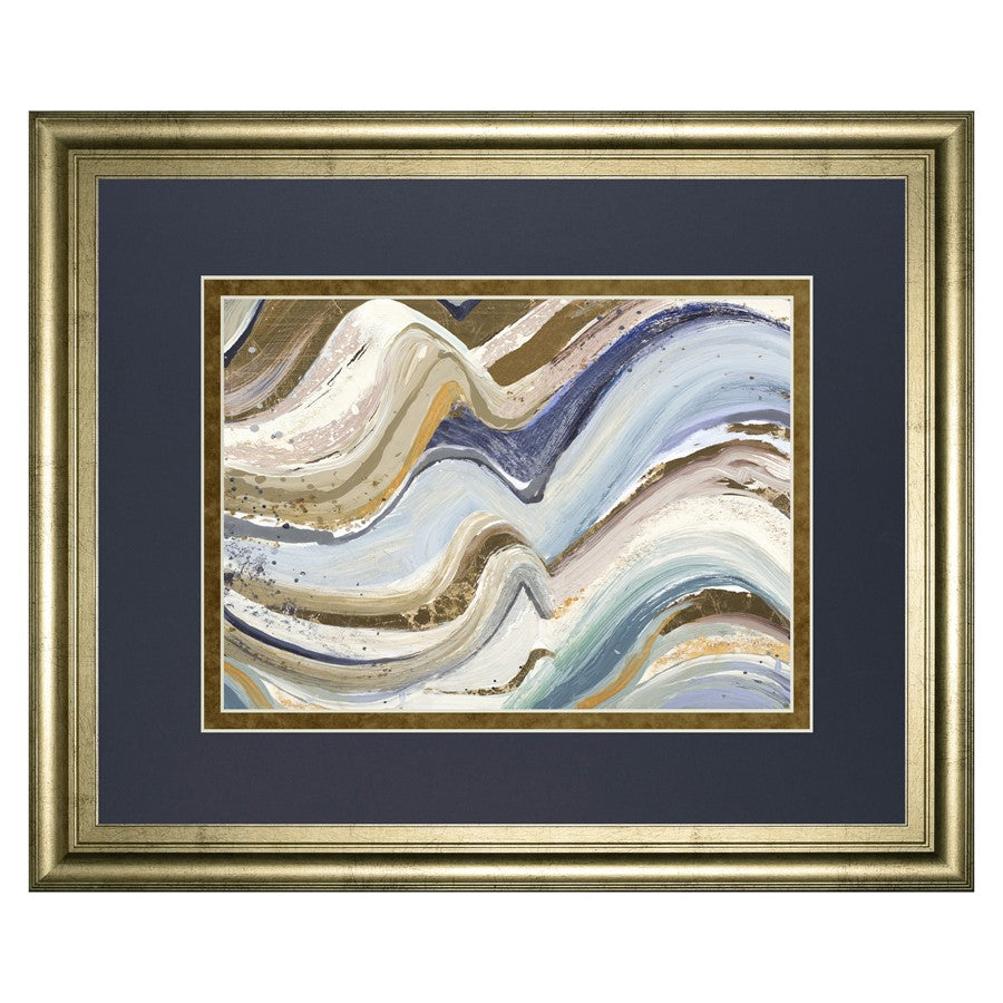 Classy Living Flowing Waves Wall Art Double Mat 40"x34", GiIded Radiance