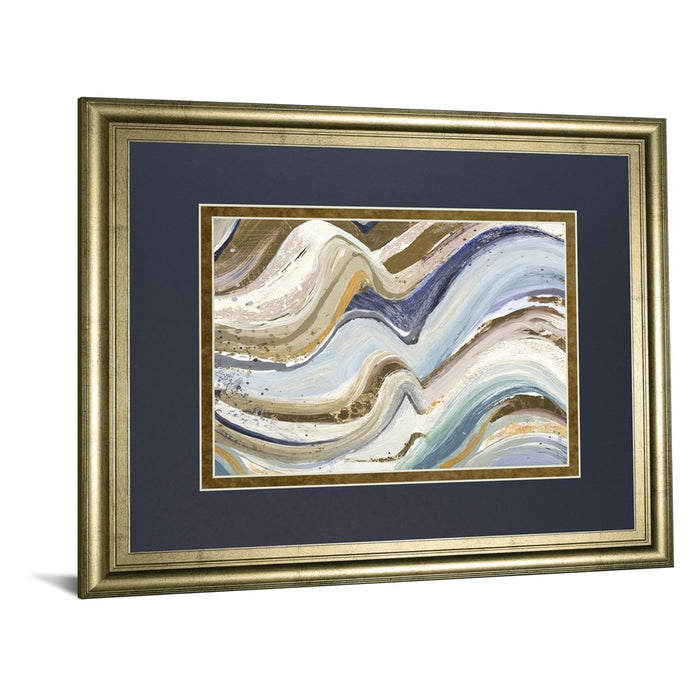 Classy Living Flowing Waves Wall Art Double Mat 40"x34", GiIded Radiance