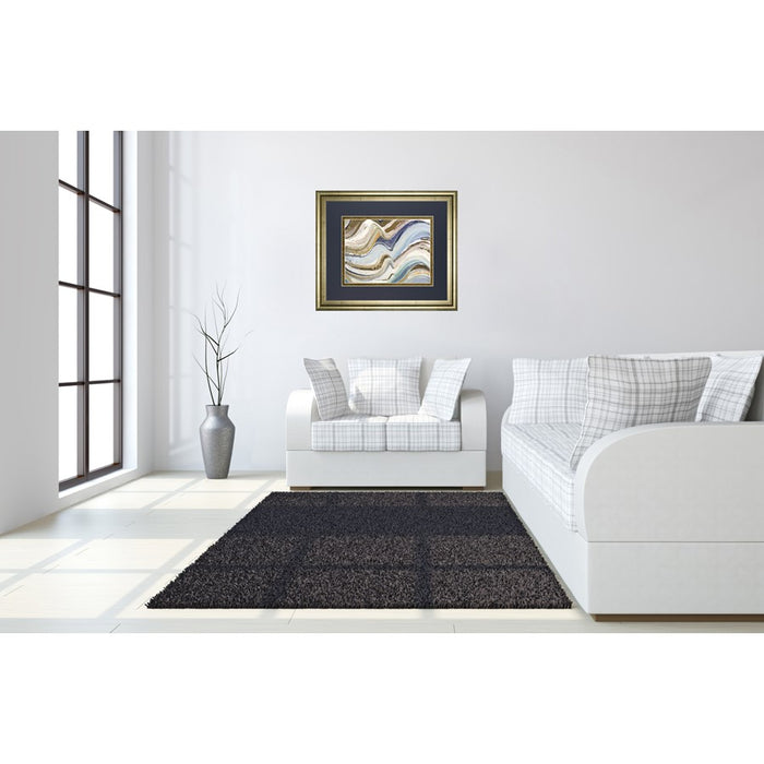 Classy Living Flowing Waves Wall Art Double Mat 40"x34", GiIded Radiance