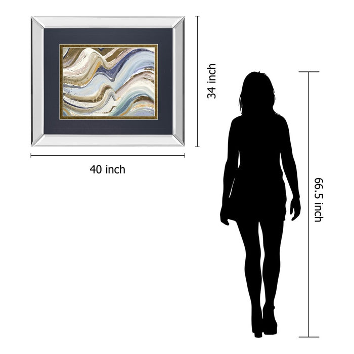 Classy Living Flowing Waves Wall Art 40"x34", Mirrored
