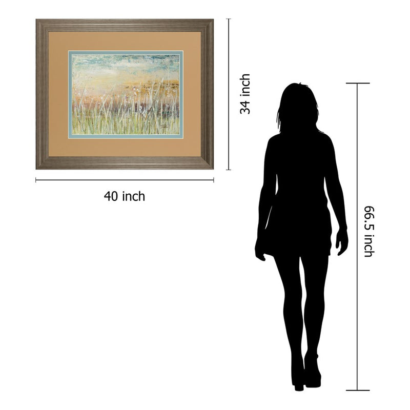 Classy Living Tranquil Meadow Wall Art Double Mat 40"x34", Tranquil Ash