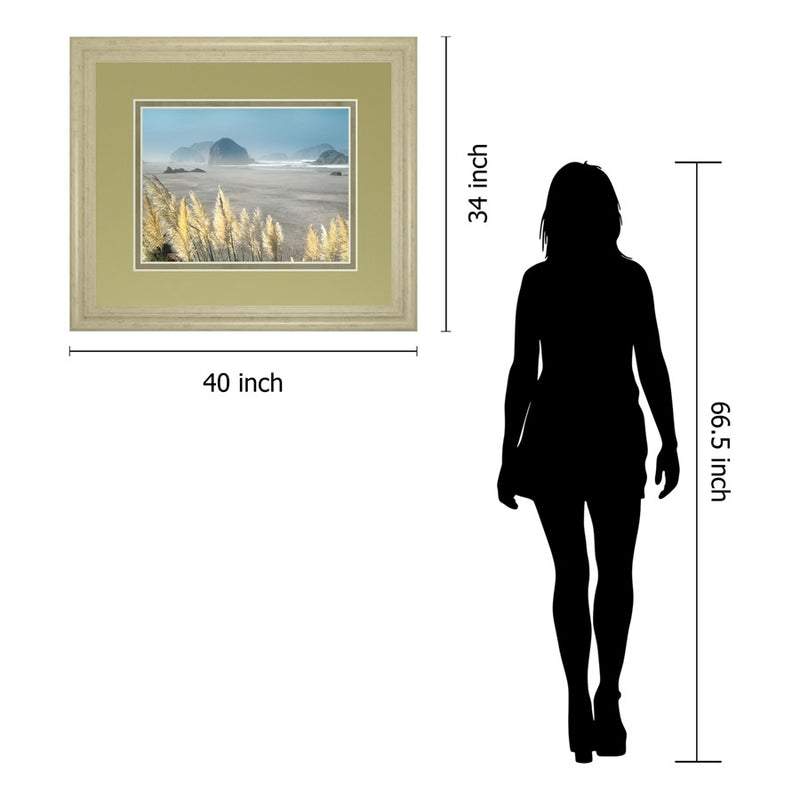Classy Living Pompas Beach Wall Art Double Mat 40"x34", Ivory Bliss