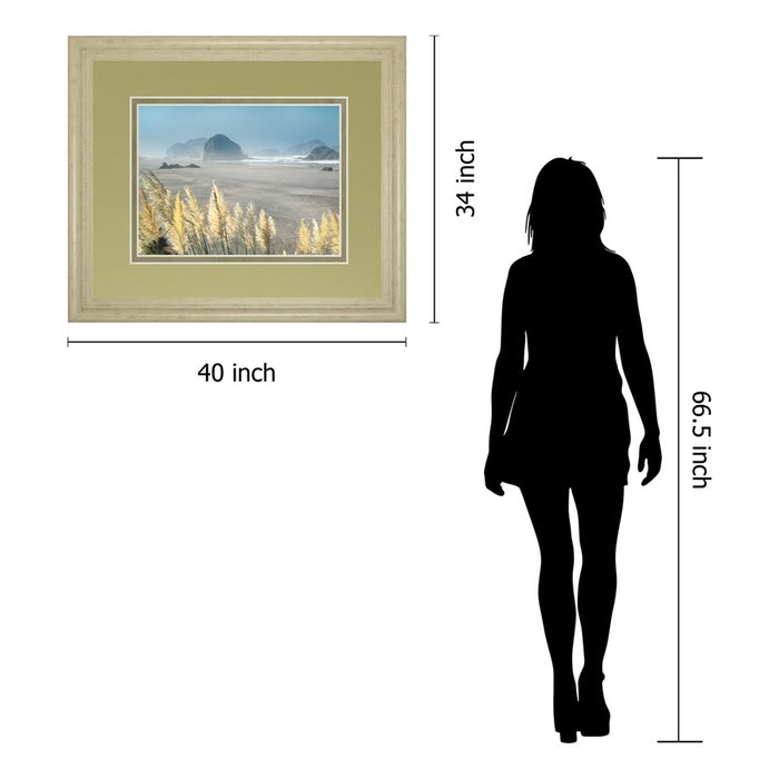 Classy Living Pompas Beach Wall Art Double Mat 40"x34", Ivory Bliss