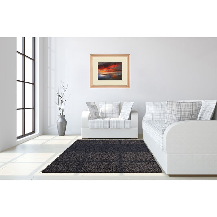 Classy Living Coastal Sunset Glow Wall Art Double Mat 40"x34", Rose Gold