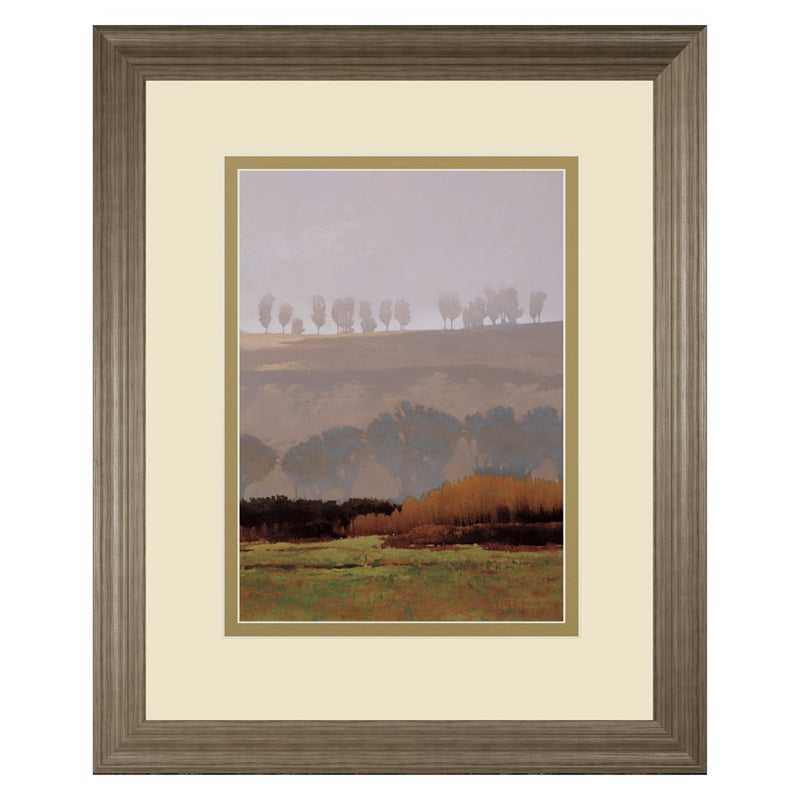 Classy Living Misty Tree Line Wall Art Double Mat 34"x40", Tranquil Ash