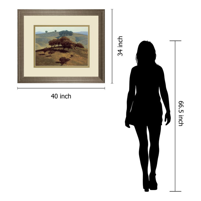 Classy Living Rolling Hills Wall Art Double Mat 40"x34", Tranquil Ash