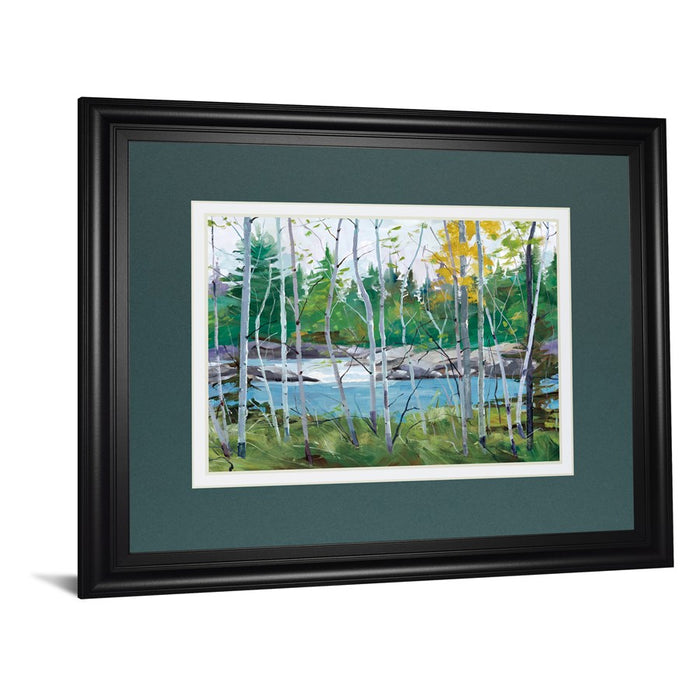 Classy Living Birch River View Wall Art Double Mat 40"x34", Midnight Aura