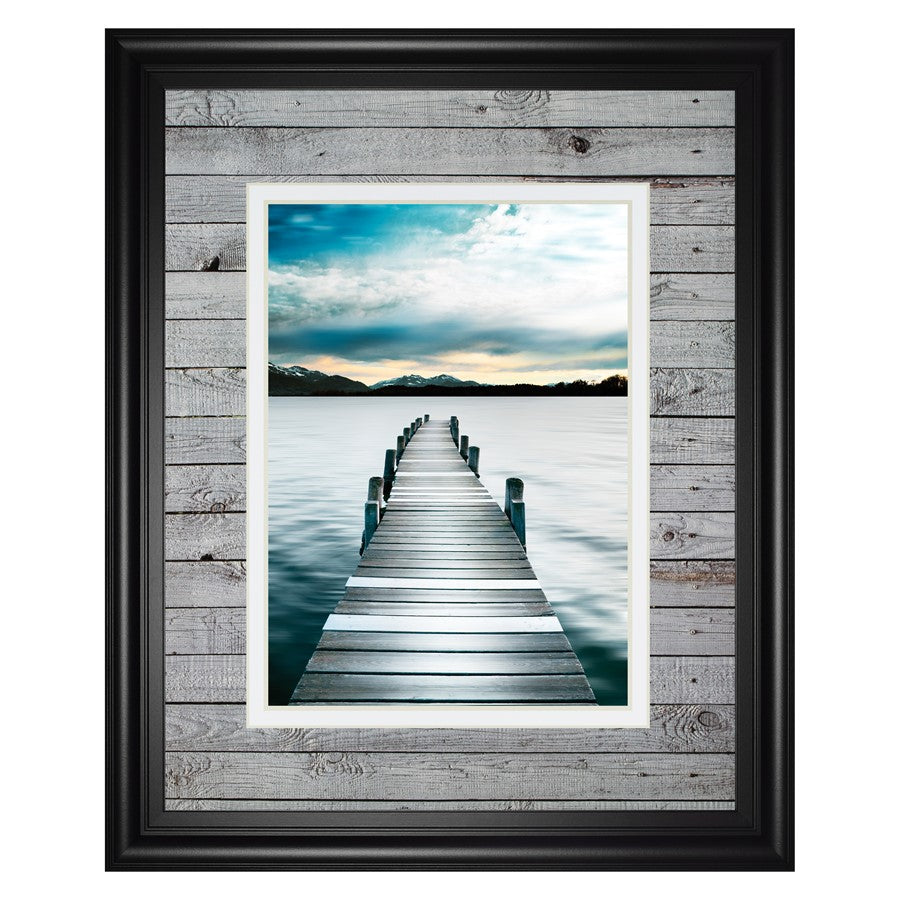 Classy Living Jetty Path Wall Art Double Mat 34"x40", Midnight Aura