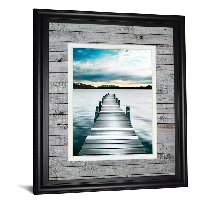 Classy Living Jetty Path Wall Art Double Mat 34"x40", Midnight Aura
