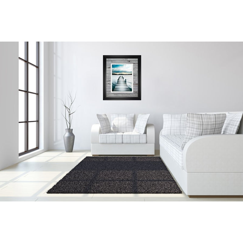 Classy Living Jetty Path Wall Art Double Mat 34"x40", Midnight Aura